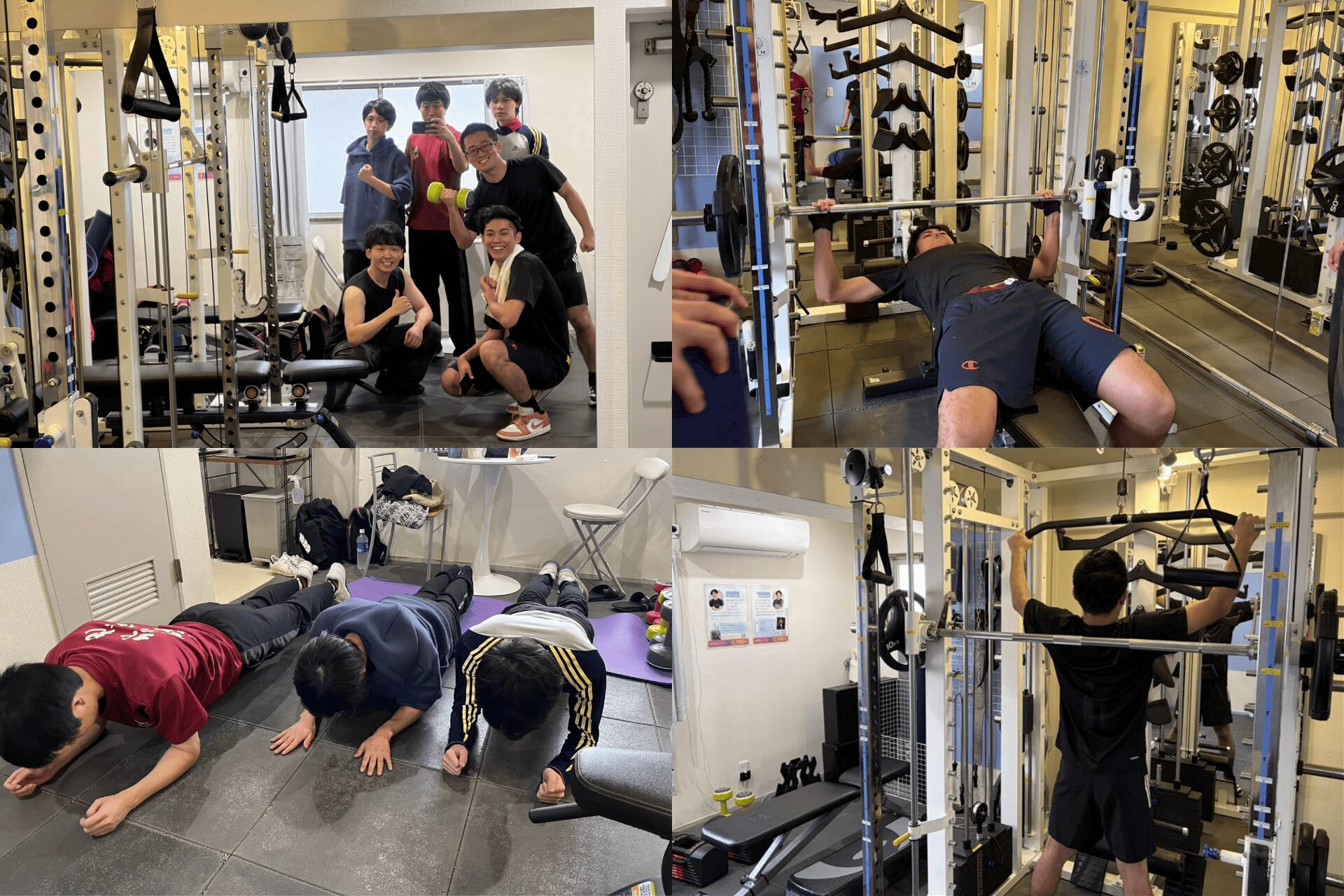 筋肉は裏切らない！お互い声を掛け合いながら自分の限界を超えていきます。